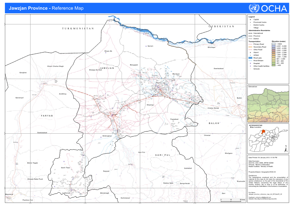 Jawzjan Province - Reference Map