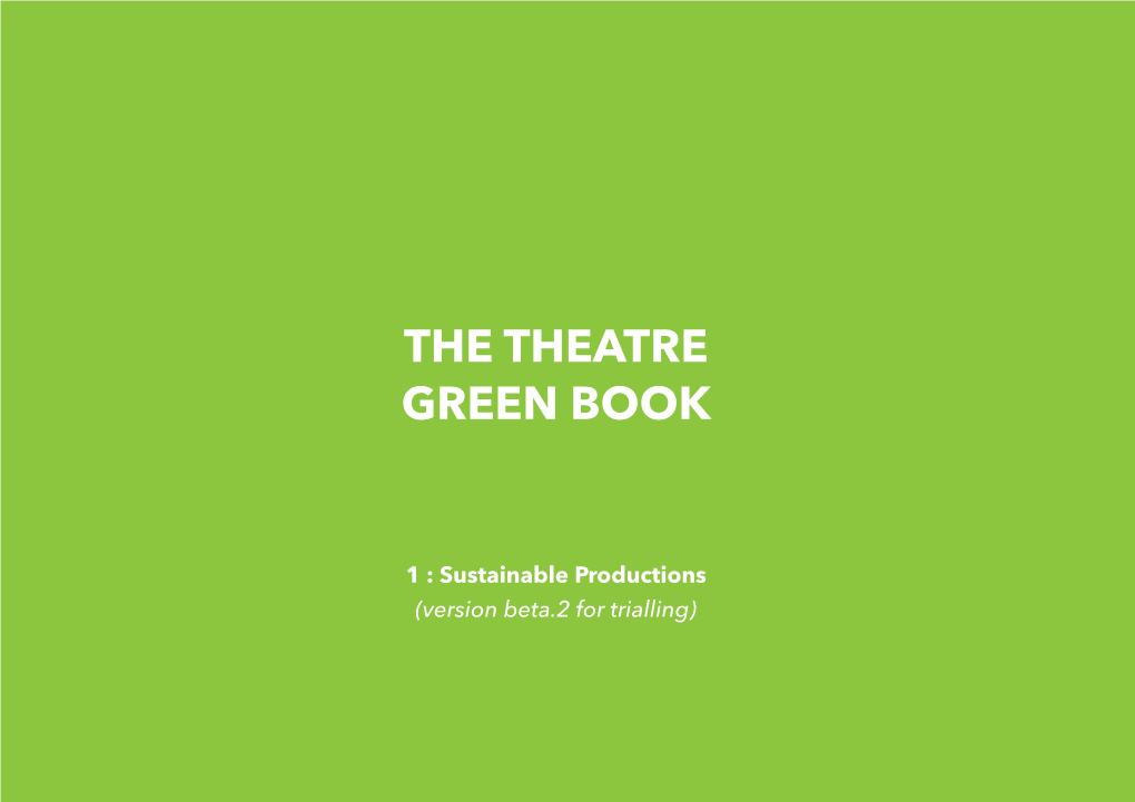 1 : Sustainable Productions (Version Beta.2 for Trialling) Foreword