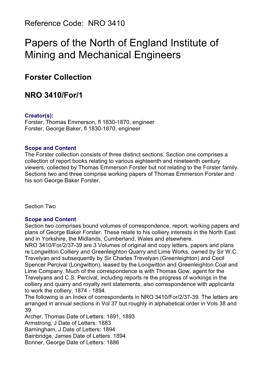 Papers of the North of England Institute of Mining and Mechanical Engineers