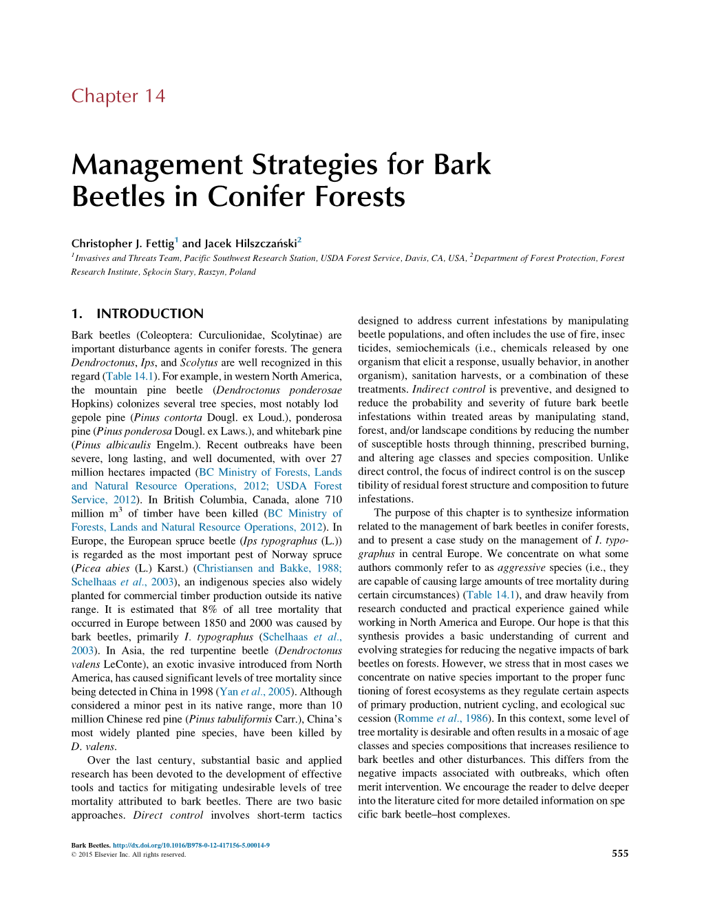 Bark Beetles in Conifer Forests