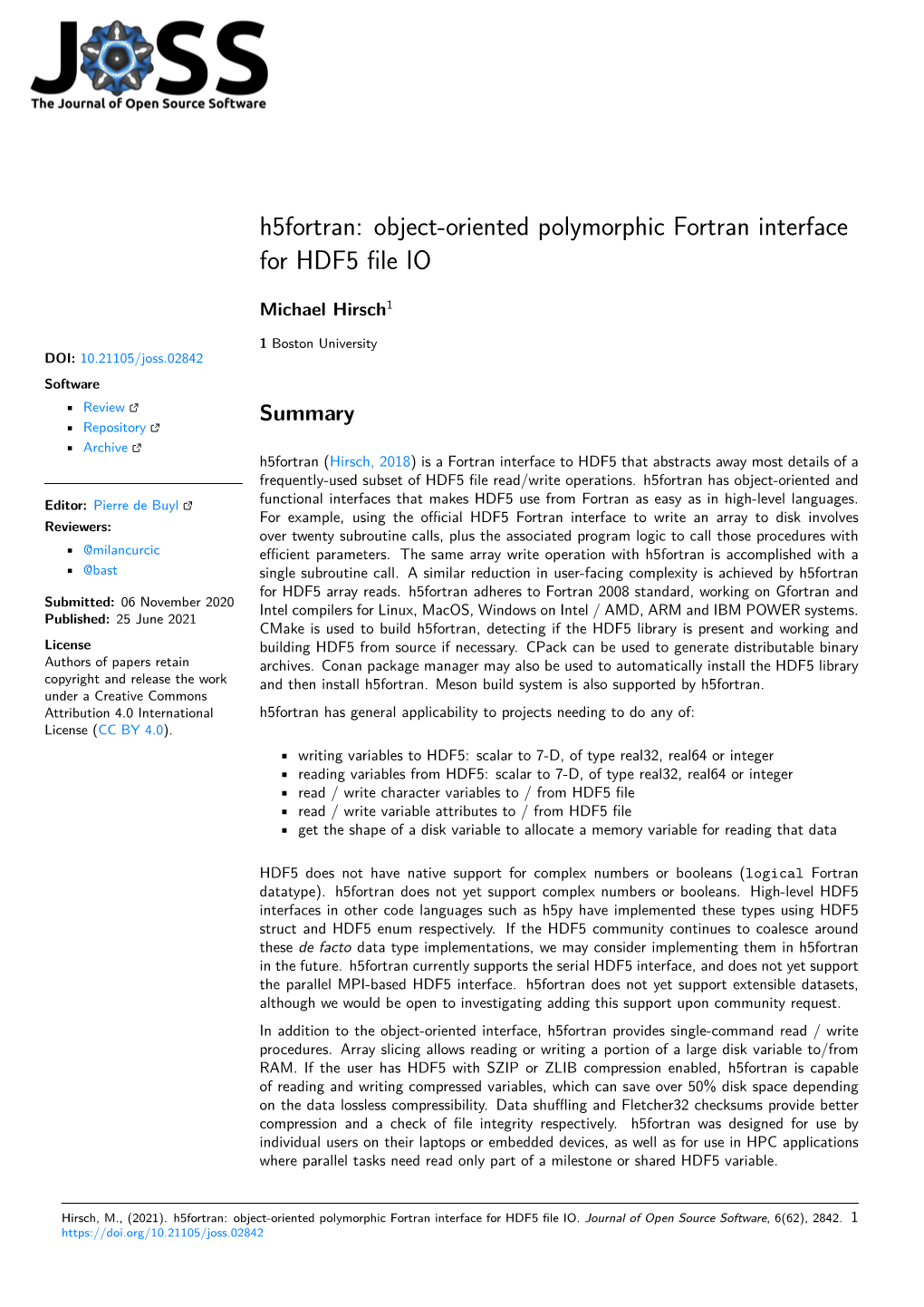 Object-Oriented Polymorphic Fortran Interface for HDF5 File IO