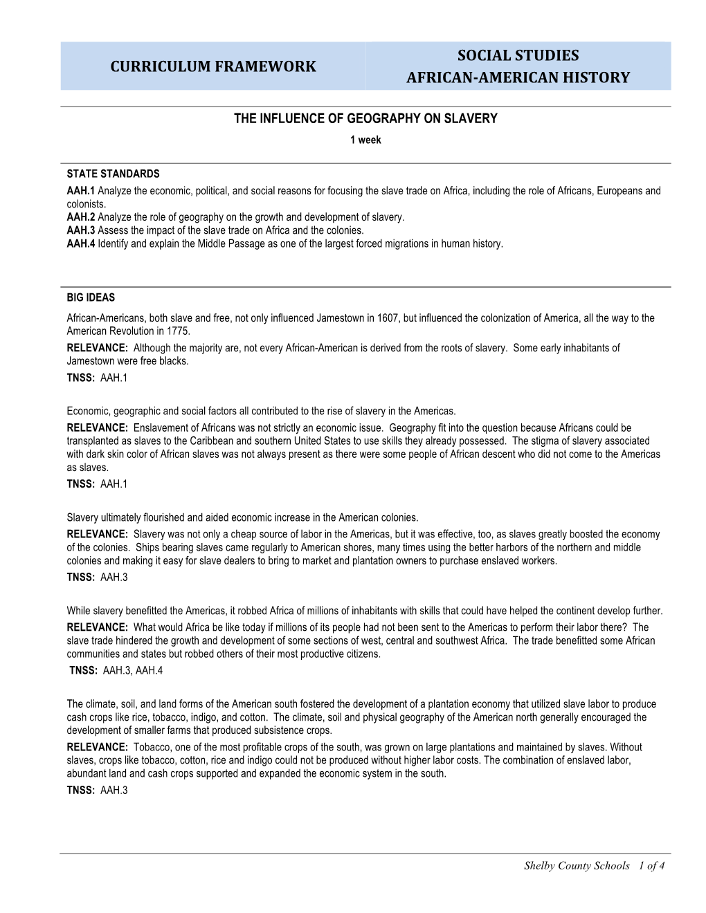 Curriculum'framework' Social'studies