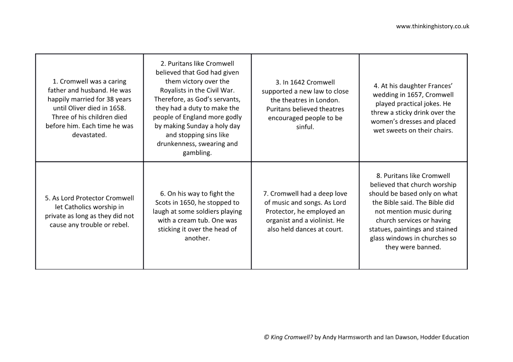 King Cromwell? by Andy Harmsworth and Ian Dawson, Hodder Education