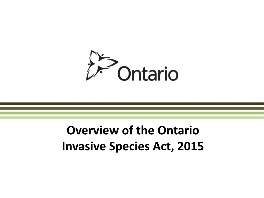 Invasive Species Act Overview
