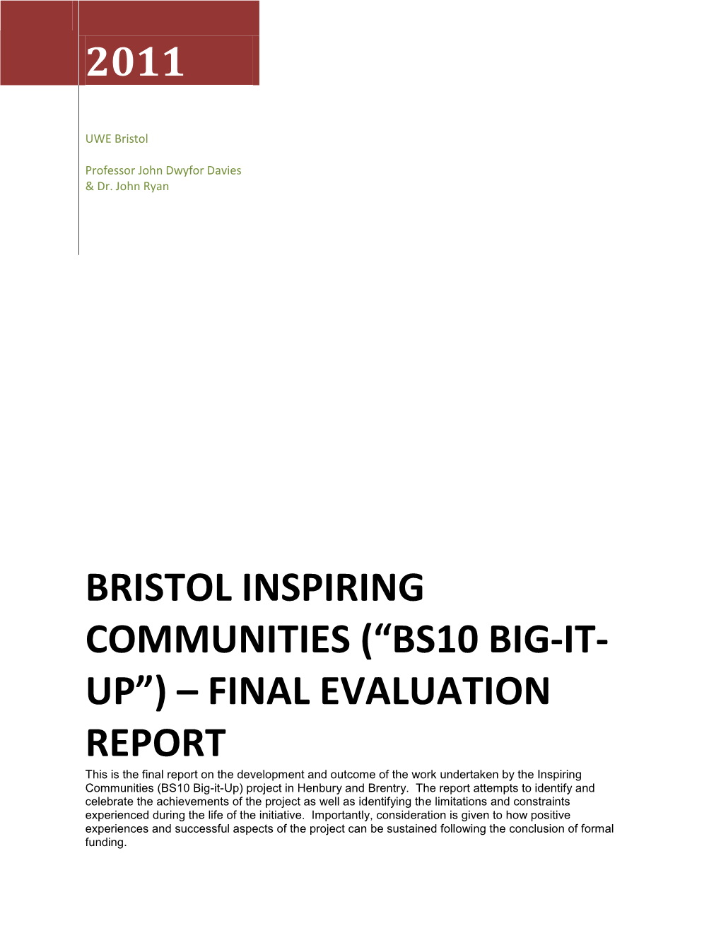 Bristol INSPIRING COMMUNITIES