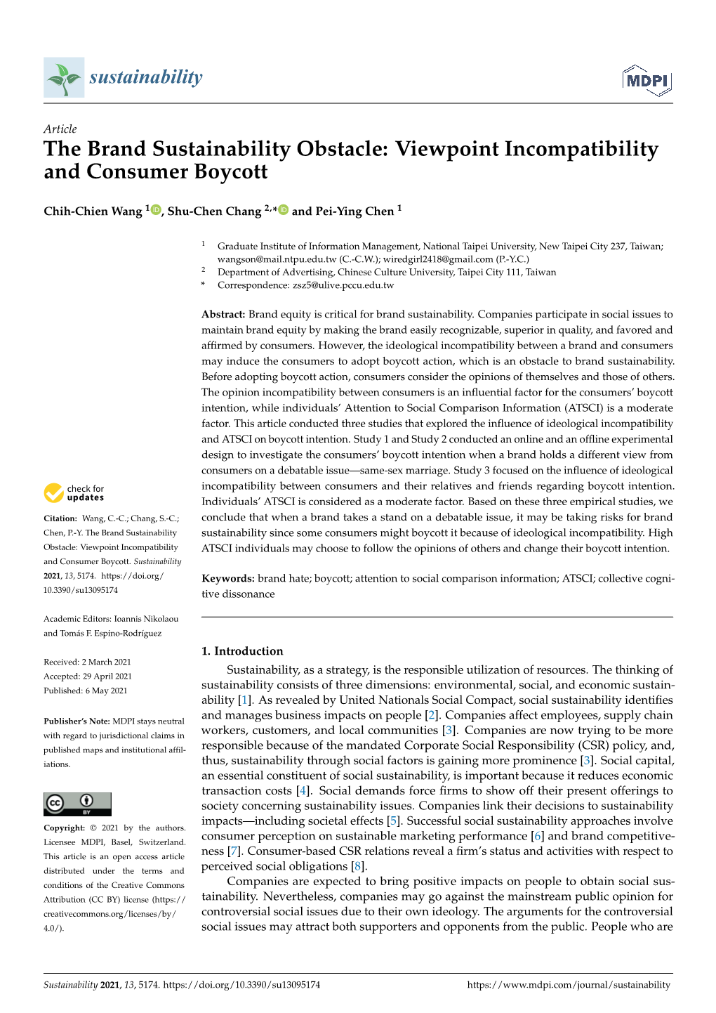 The Brand Sustainability Obstacle: Viewpoint Incompatibility and Consumer Boycott