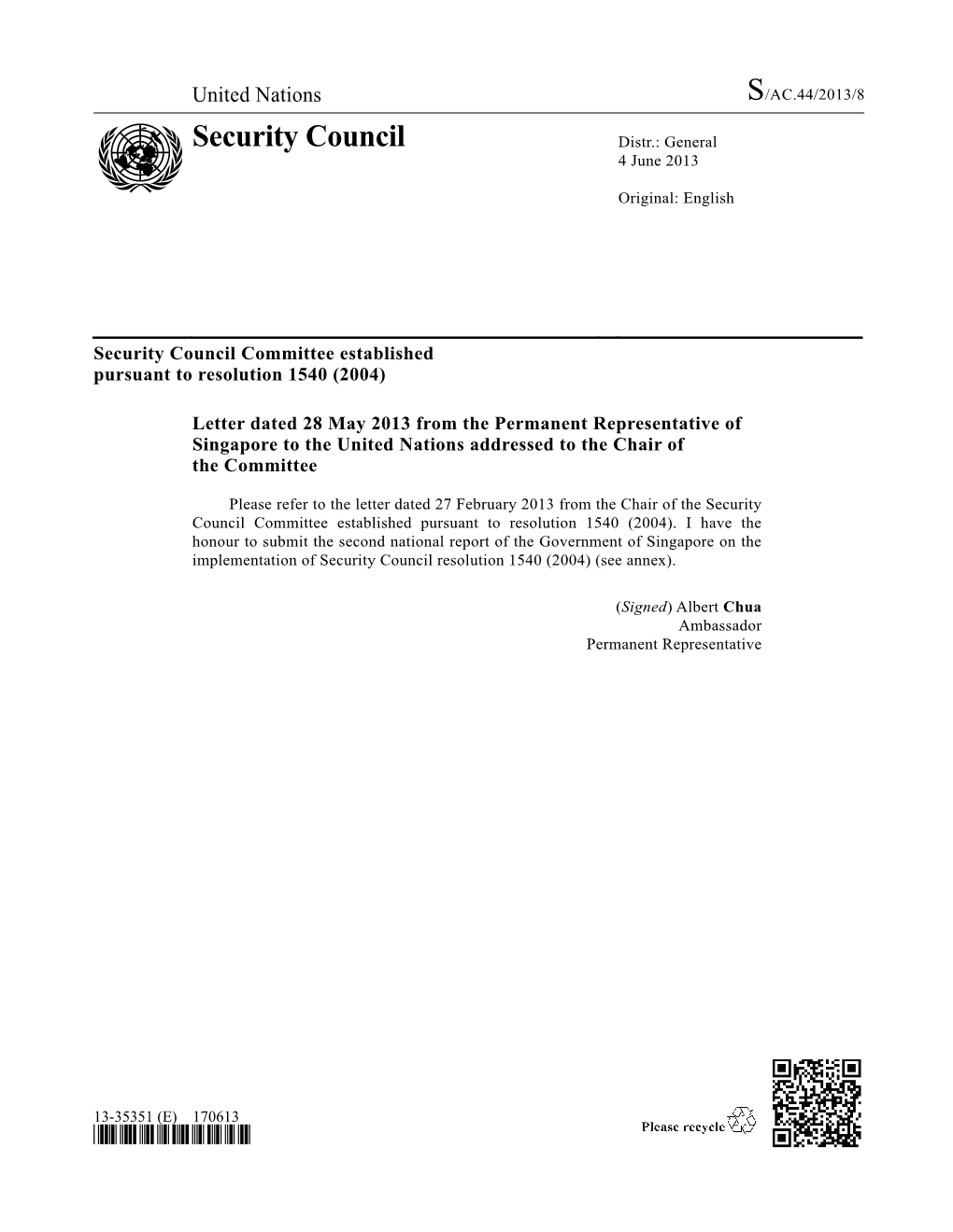 Security Council Distr.: General 4 June 2013