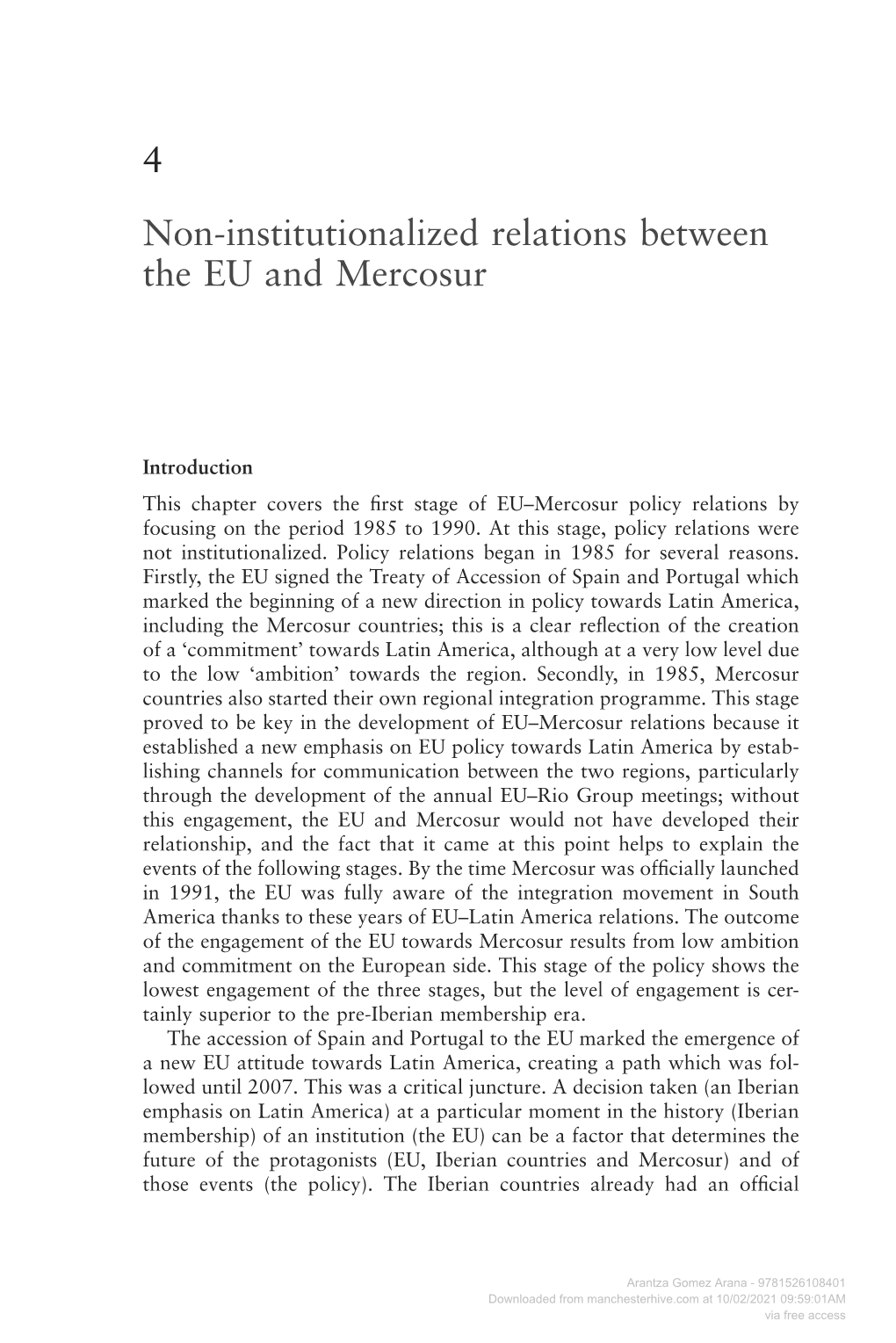 The European Union's Policy Towards Mercosur