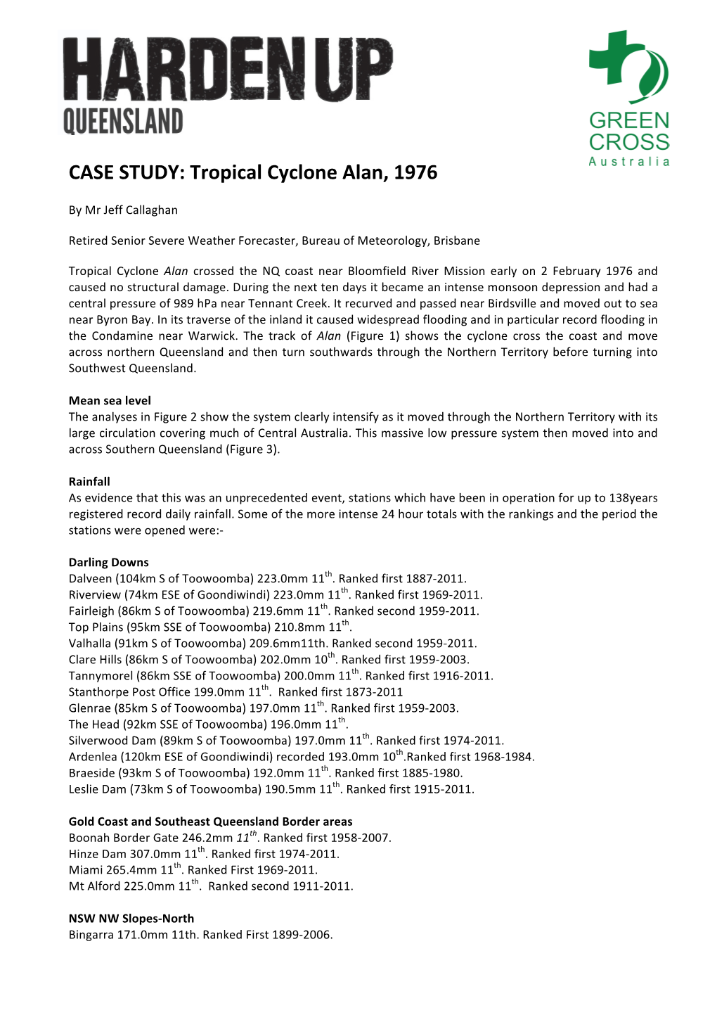 CASE STUDY: Tropical Cyclone Alan, 1976