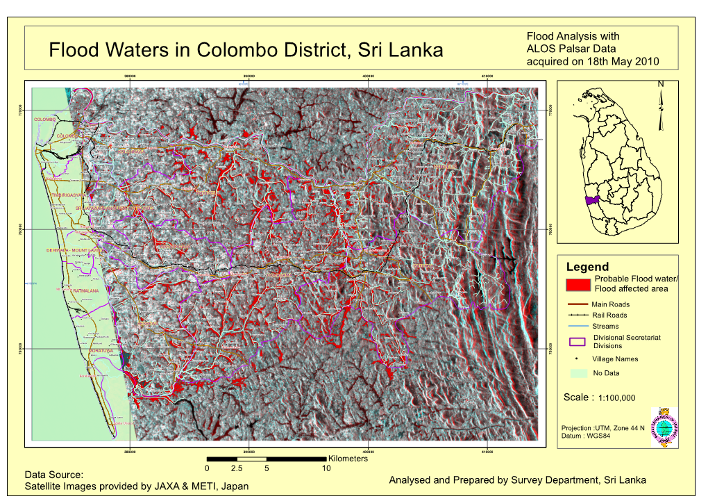 Flood Waters in Colombo District, Sri Lanka Acquired on 18Th May 2010