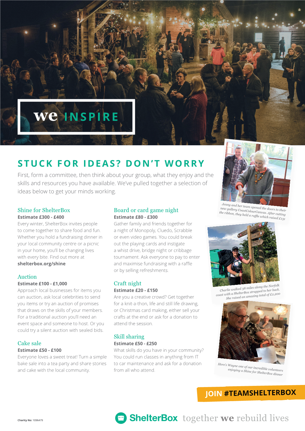 STUCK for IDEAS? DON’T WORRY First, Form a Committee, Then Think About Your Group, What They Enjoy and the Skills and Resources You Have Available