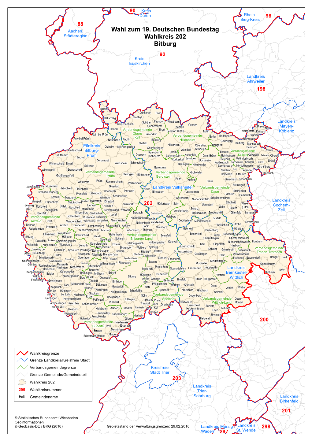 Wahl Zum 19. Deutschen Bundestag Wahlkreis 202 Bitburg