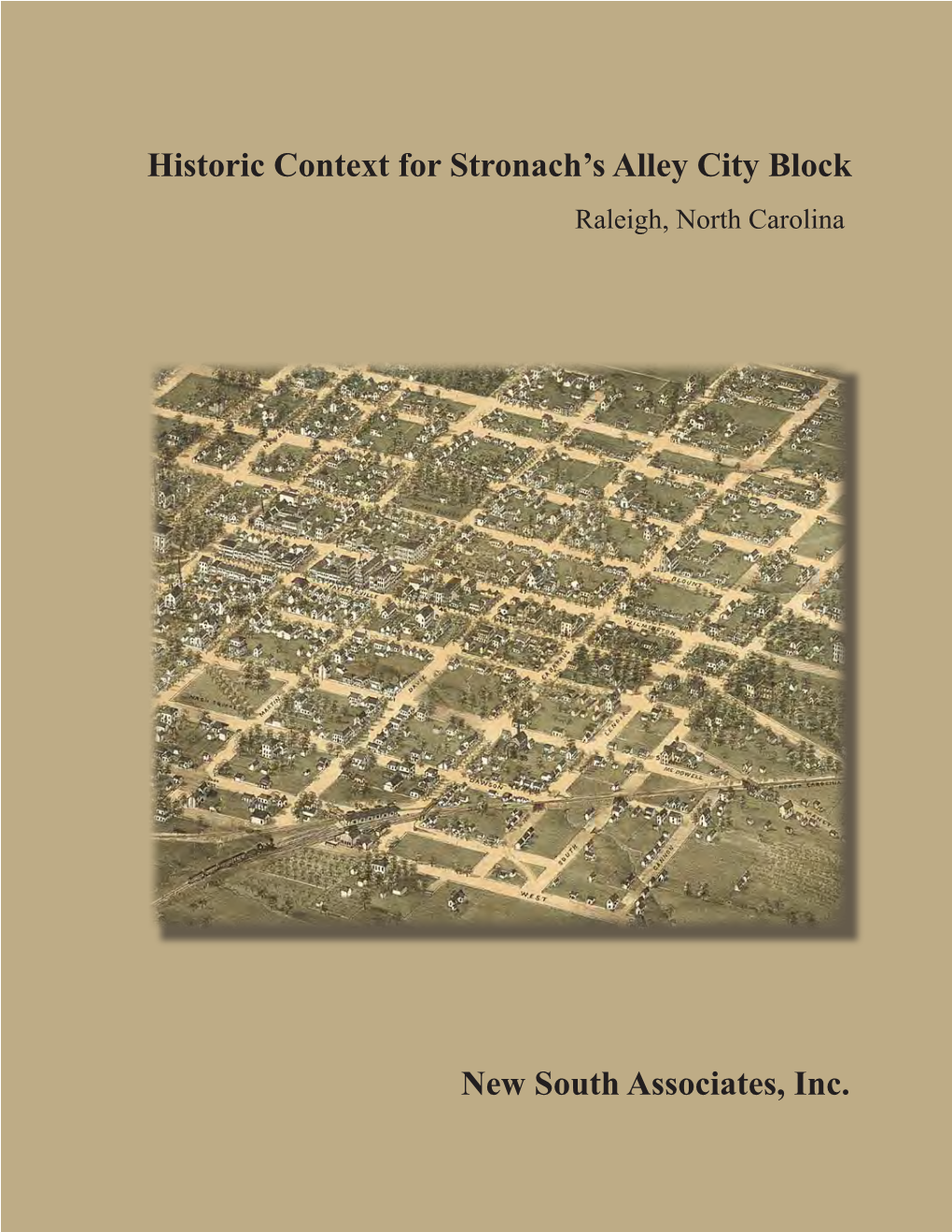 Historic Context for Stronach's Alley City Block New South Associates, Inc