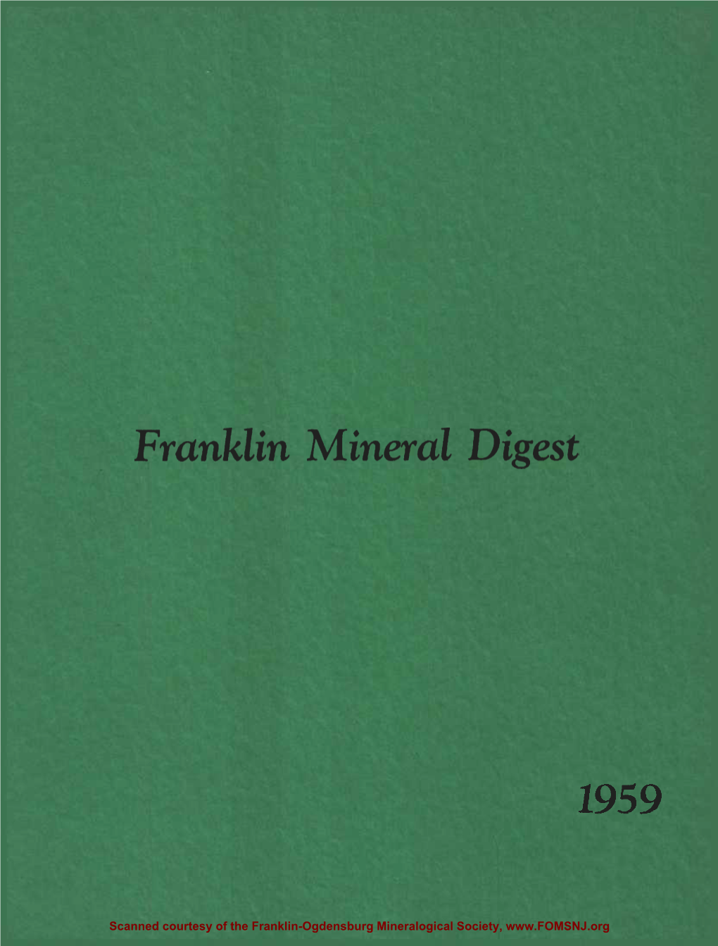 Franklin Mineral Digest 1959