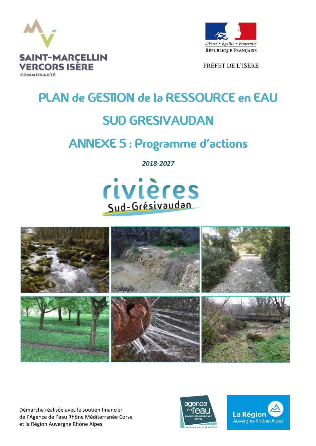 PLAN De GESTION De La RESSOURCE En EAU SUD GRESIVAUDAN ANNEXE 5 : Programme D'actions V