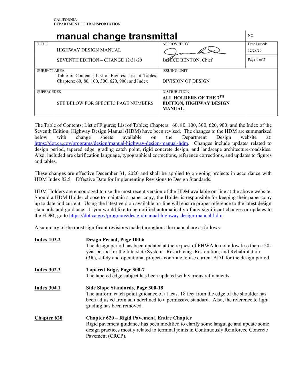 MCT HDM Change 12 31 2020