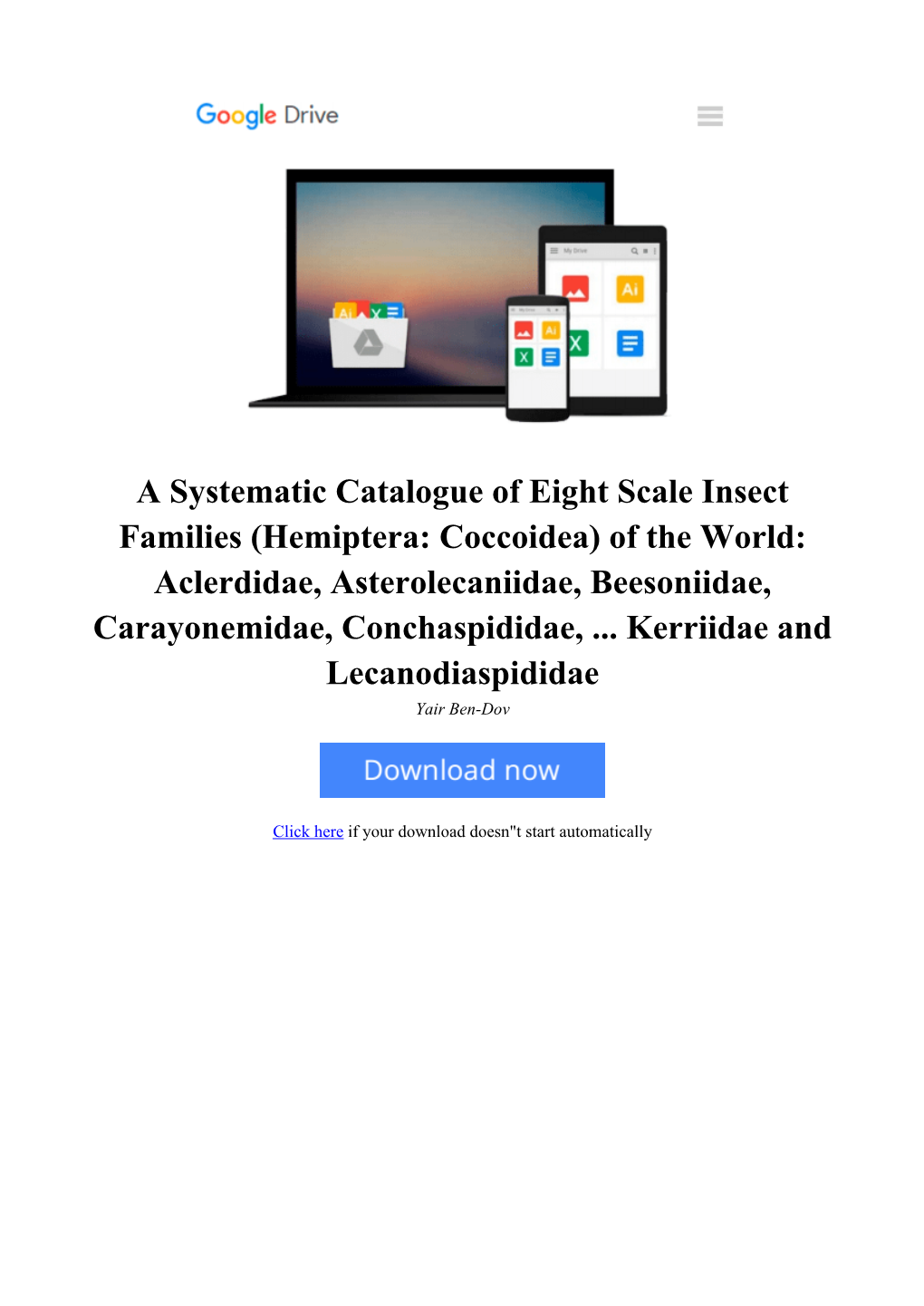 A Systematic Catalogue of Eight Scale Insect Families (Hemiptera