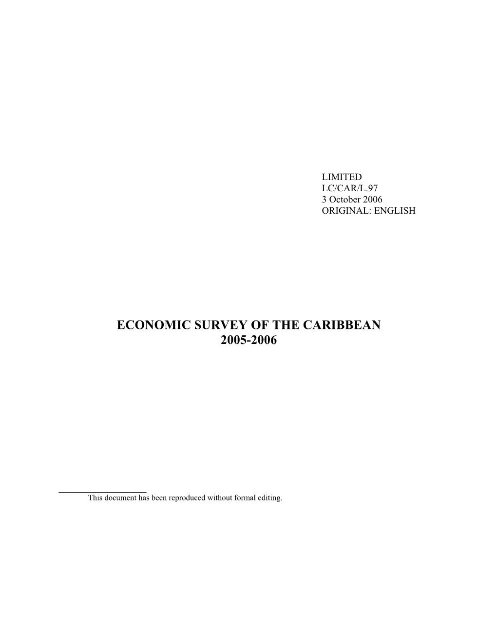 Economic Survey of the Caribbean 2005-2006