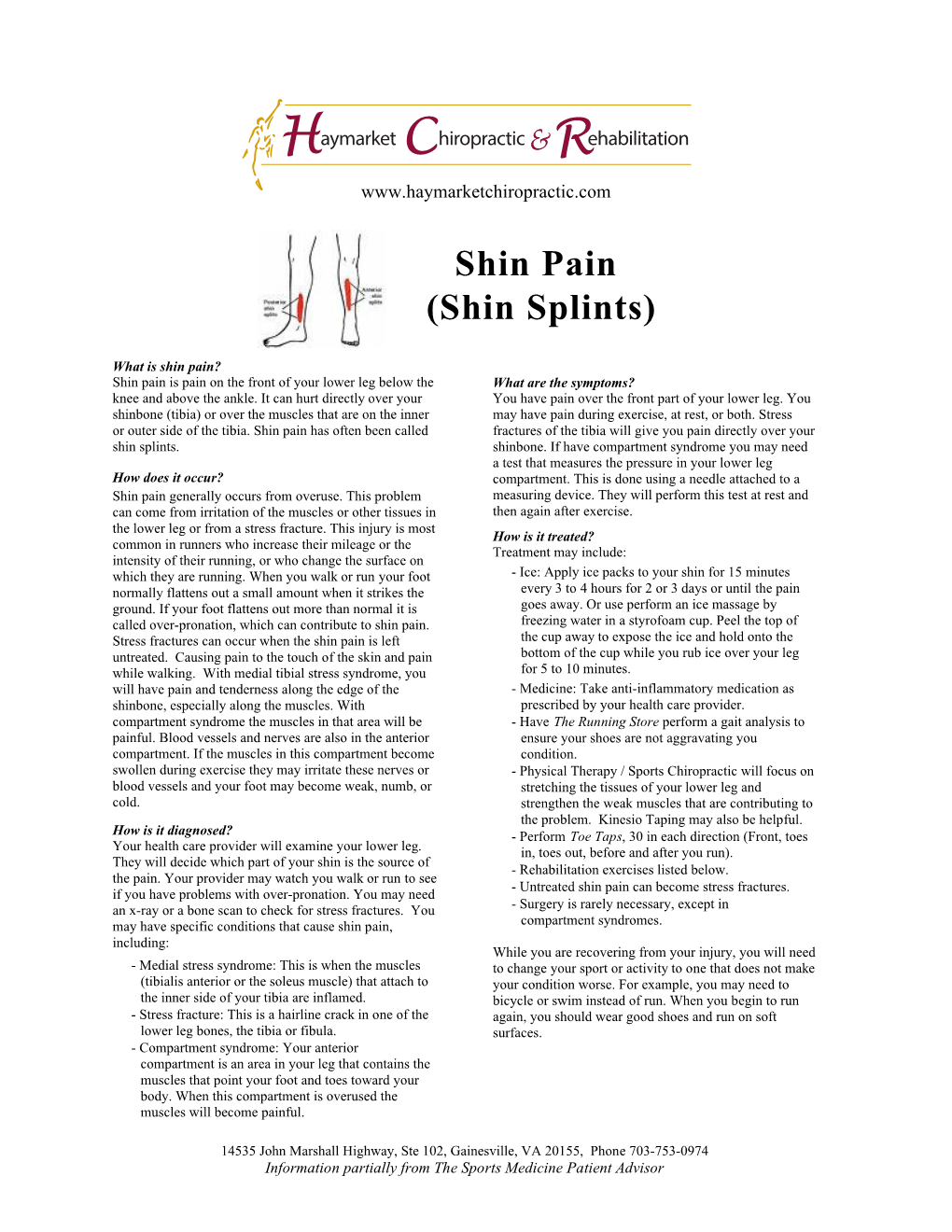 Shin Pain (Shin Splints)