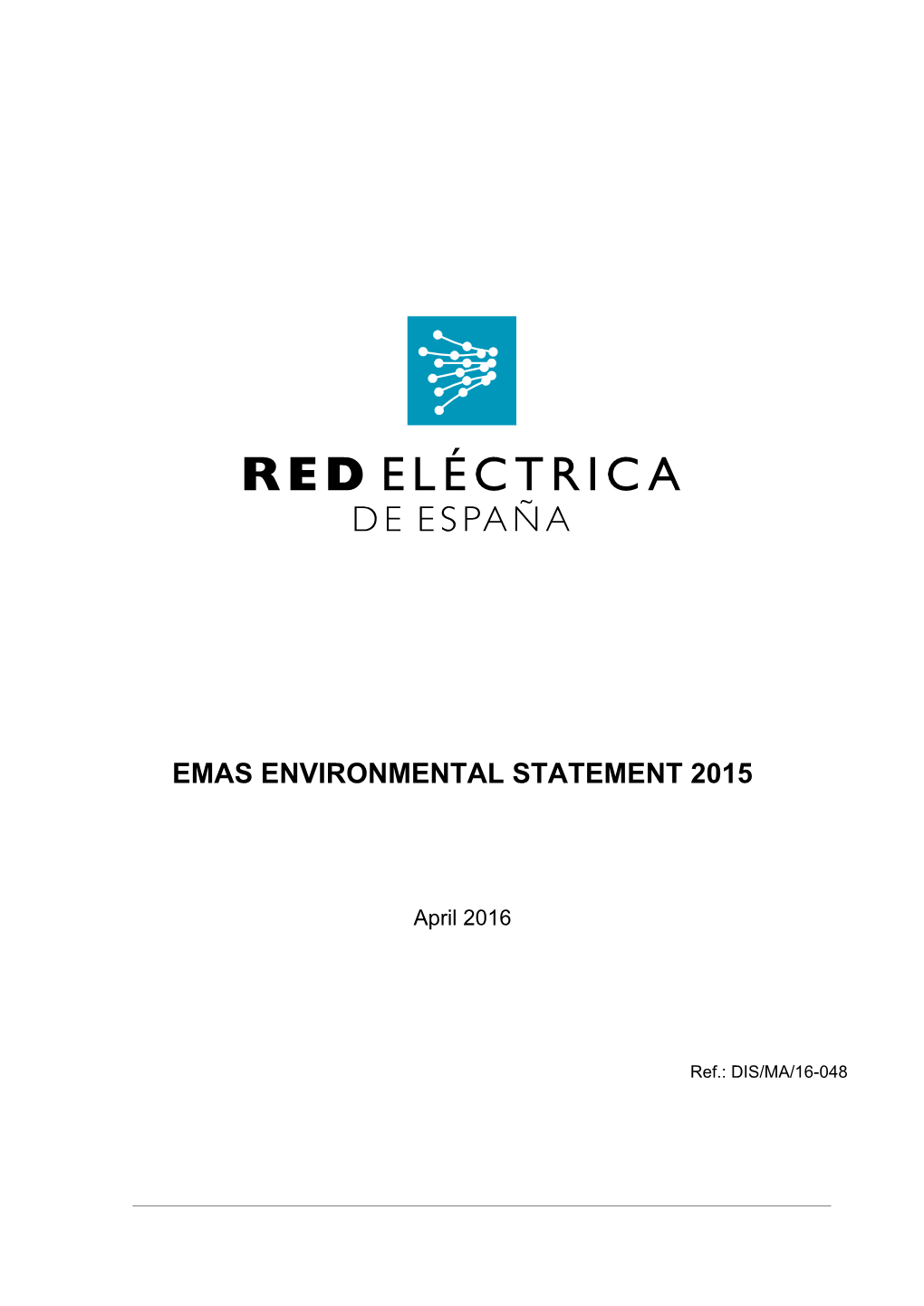 Emas Environmental Statement 2015