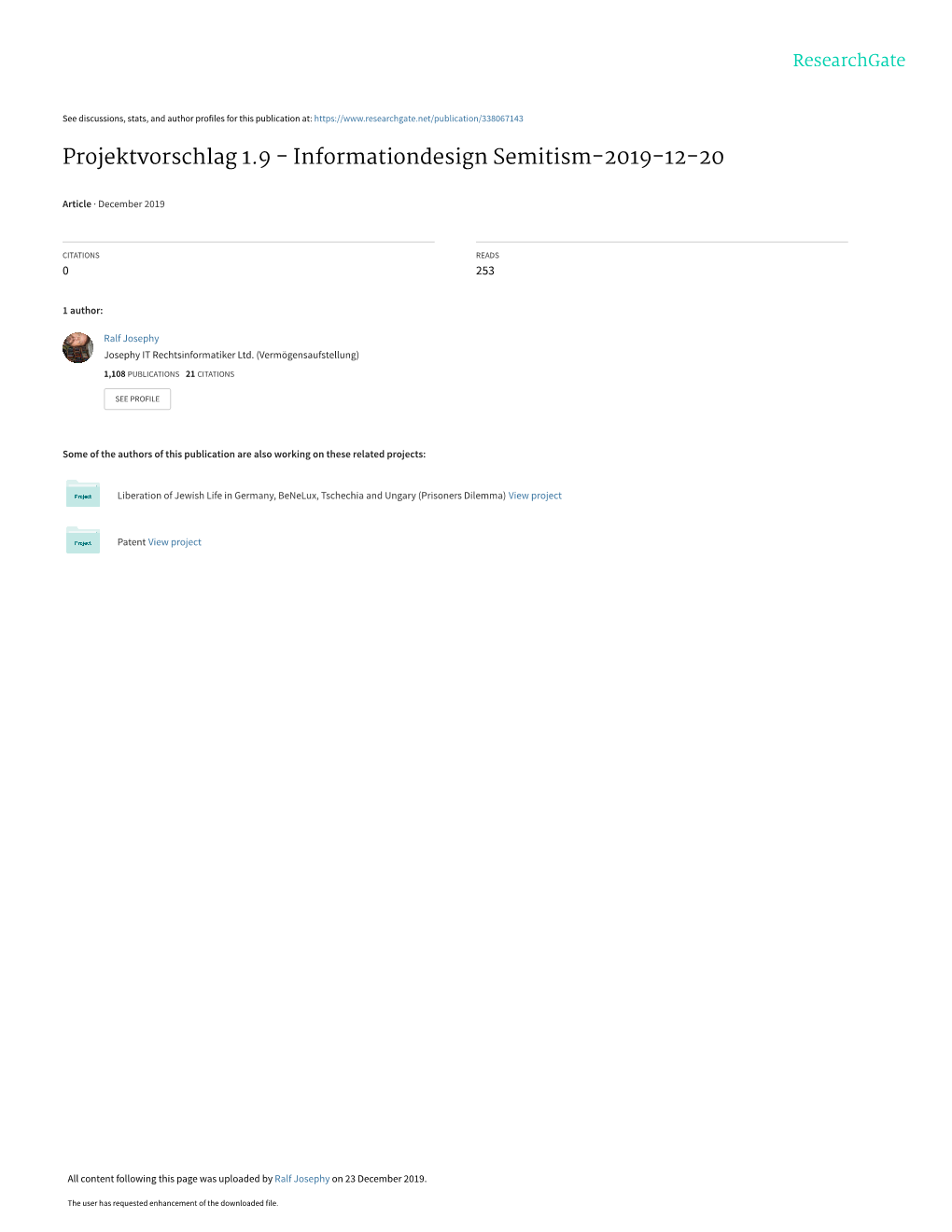 Josephy IT Rechtsinformatiker Gbr: Informationdesign Semitism