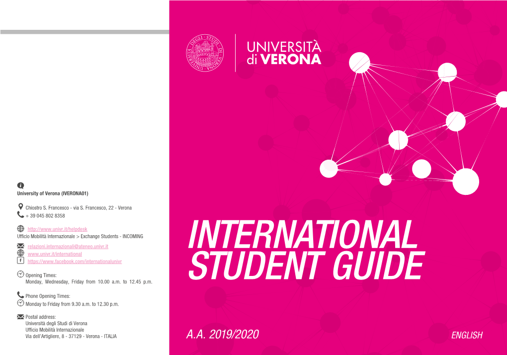 International Student Guide (English and Italian Version) Is Produced by the International Office of the University of Verona