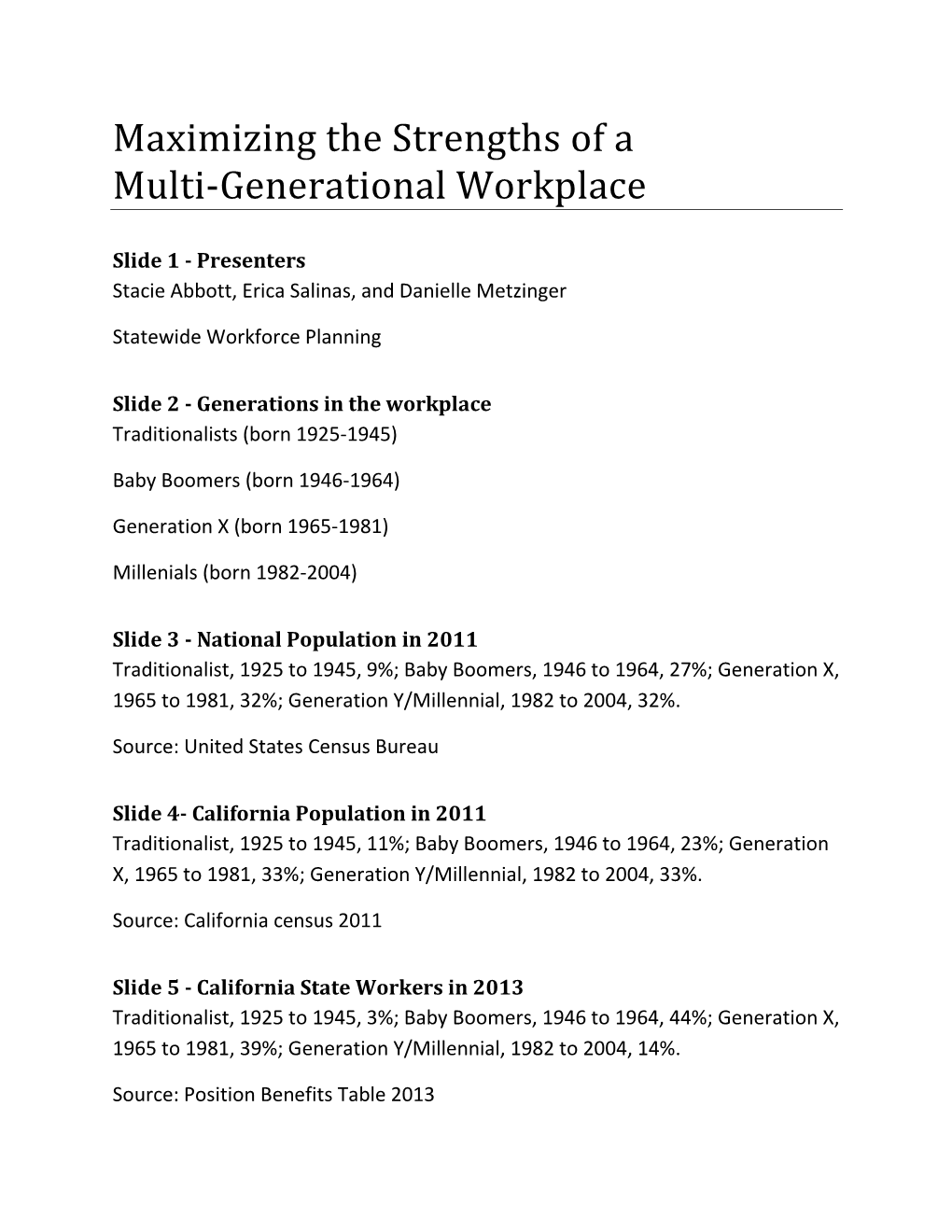 Workforce Planning Presentation