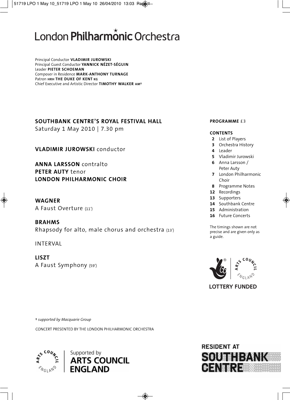 LONDON PHILHARMONIC ORCHESTRA 51719 LPO 1 May 10 51719 LPO 1 May 10 26/04/2010 13:03 Page 2