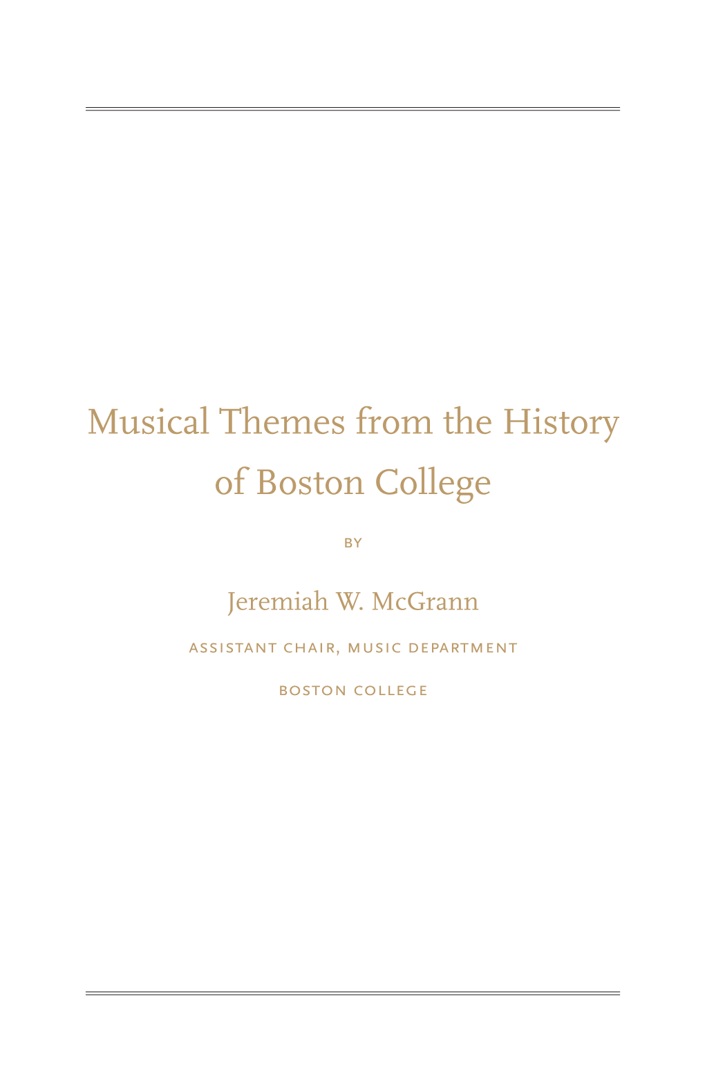 Musical Themes from the History of Boston College