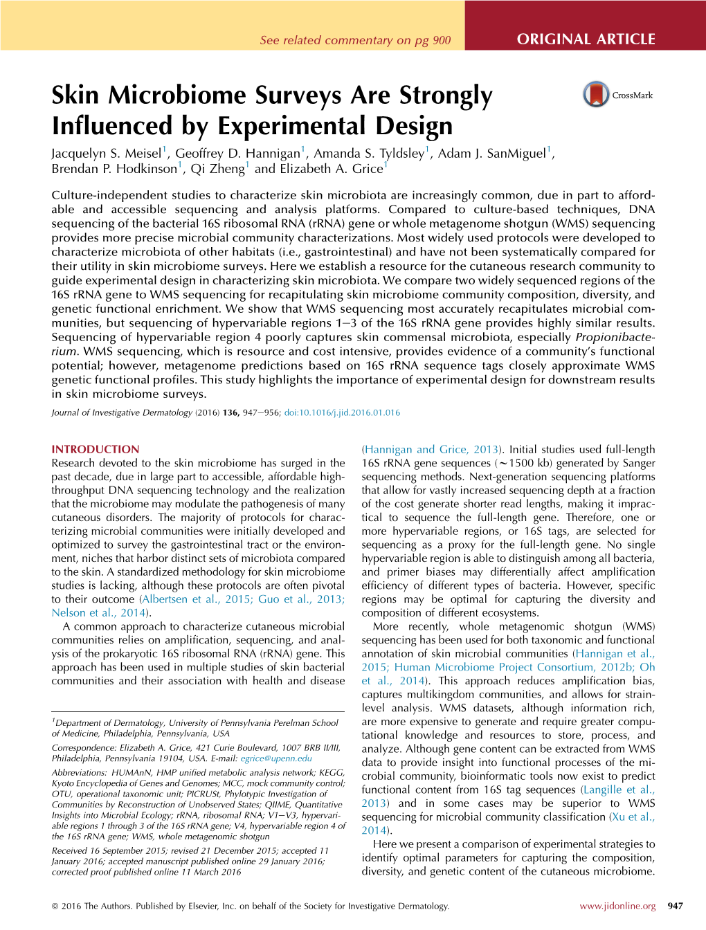 Skin Microbiome Surveys Are Strongly Influenced by Experimental Design