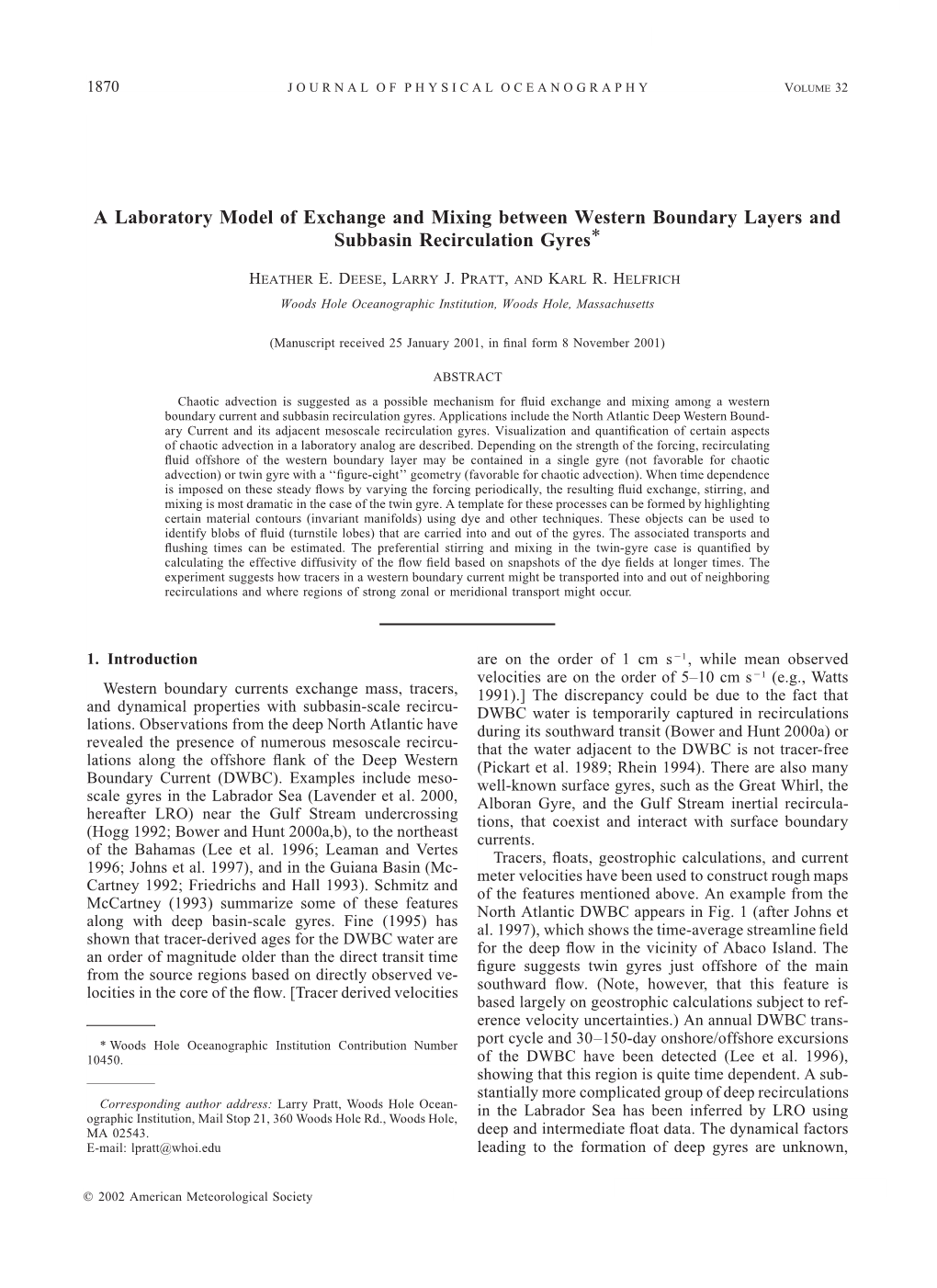 A Laboratory Model of Exchange and Mixing Between Western Boundary Layers and Subbasin Recirculation Gyres*