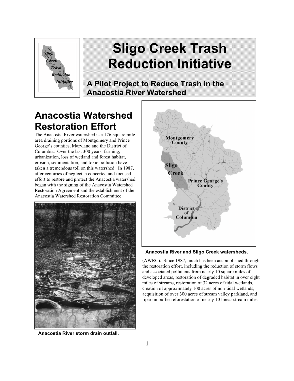 Sligo Creek Trash Reduction Initiative