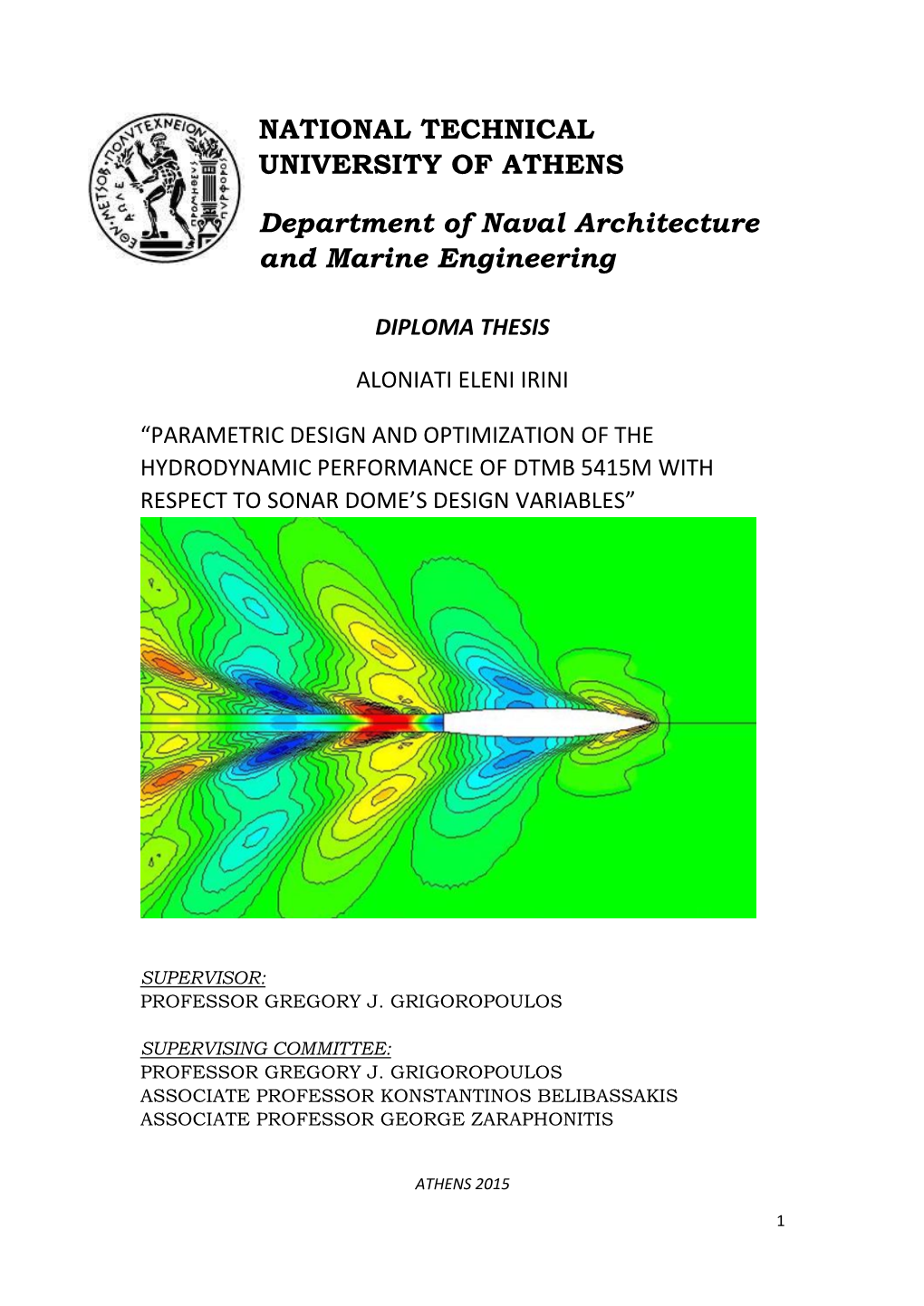 NATIONAL TECHNICAL UNIVERSITY of ATHENS Department of Naval