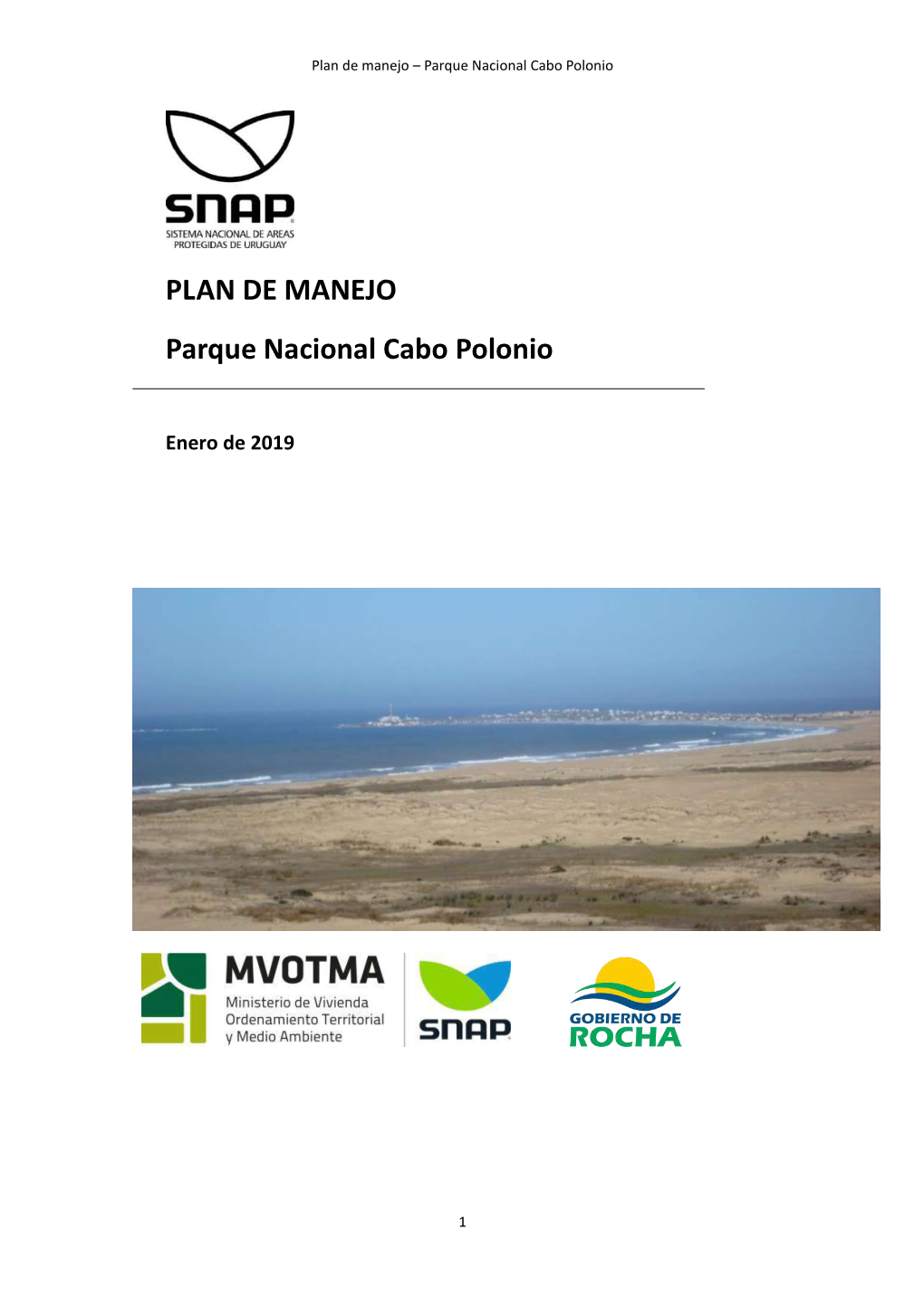 PLAN DE MANEJO Parque Nacional Cabo Polonio
