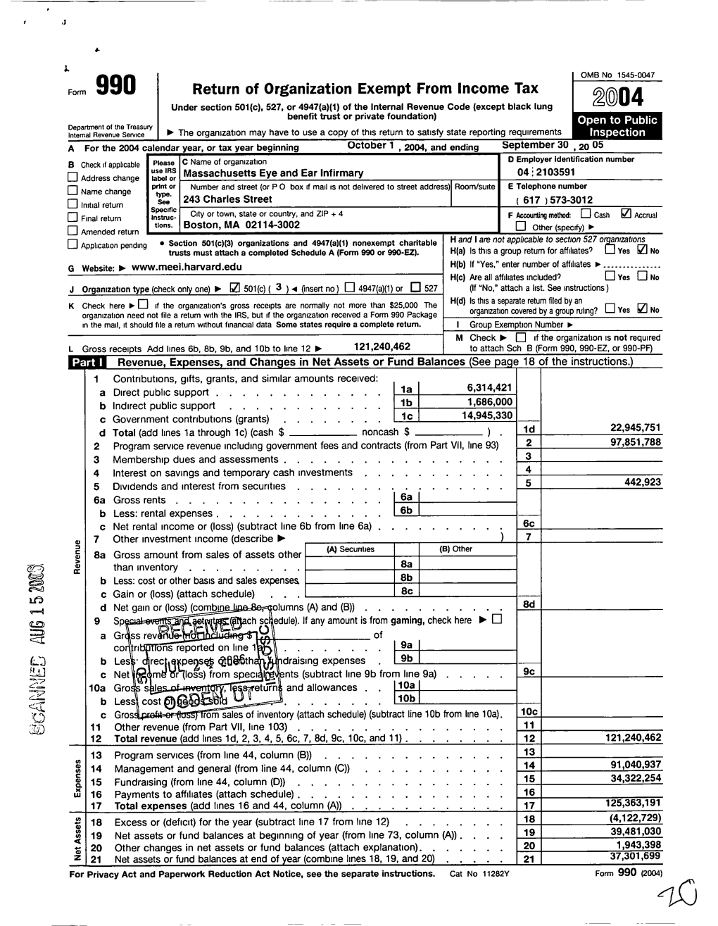 Return of Organization Exempt from Income