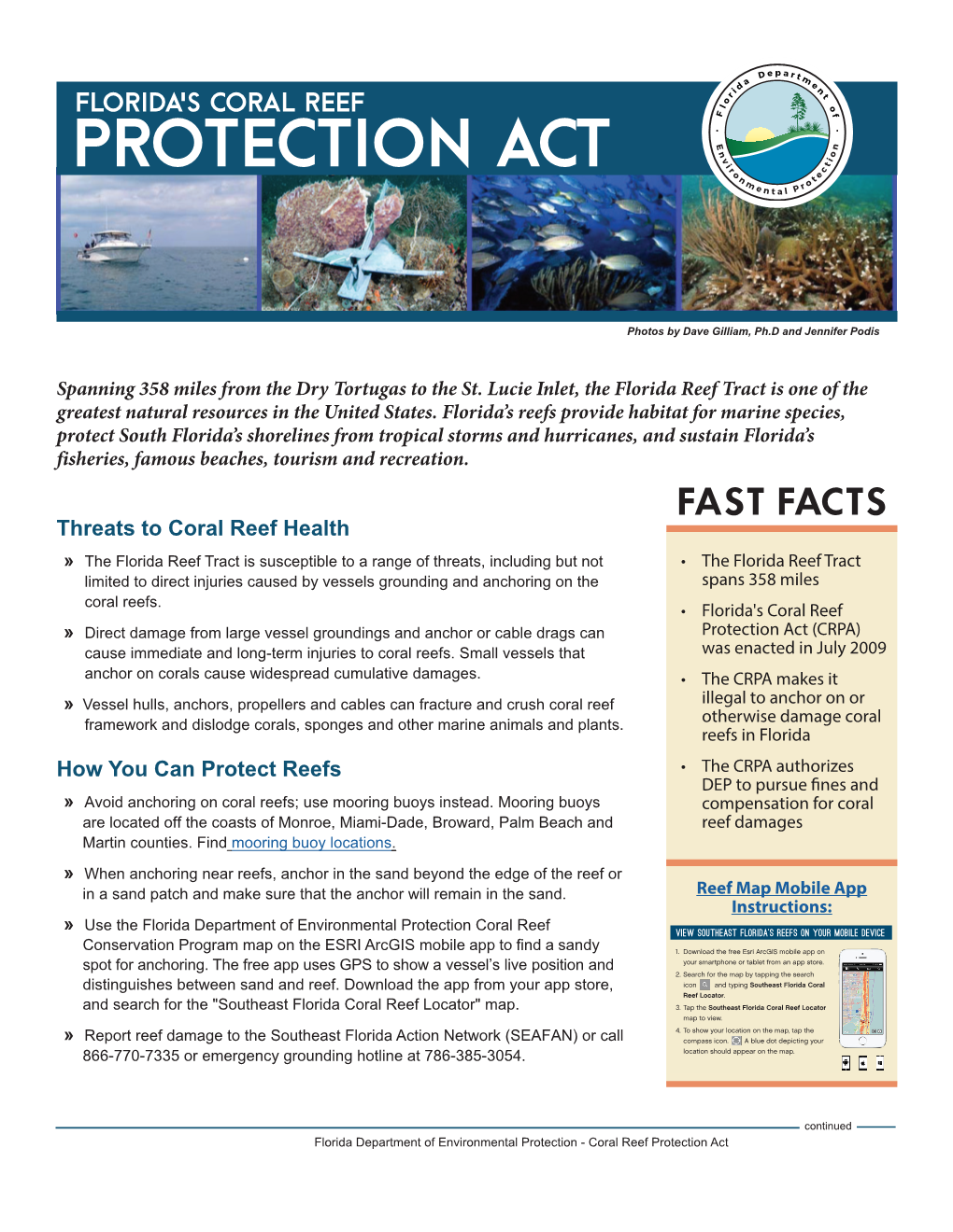 FLORIDA's Coral Reef Protection ACT