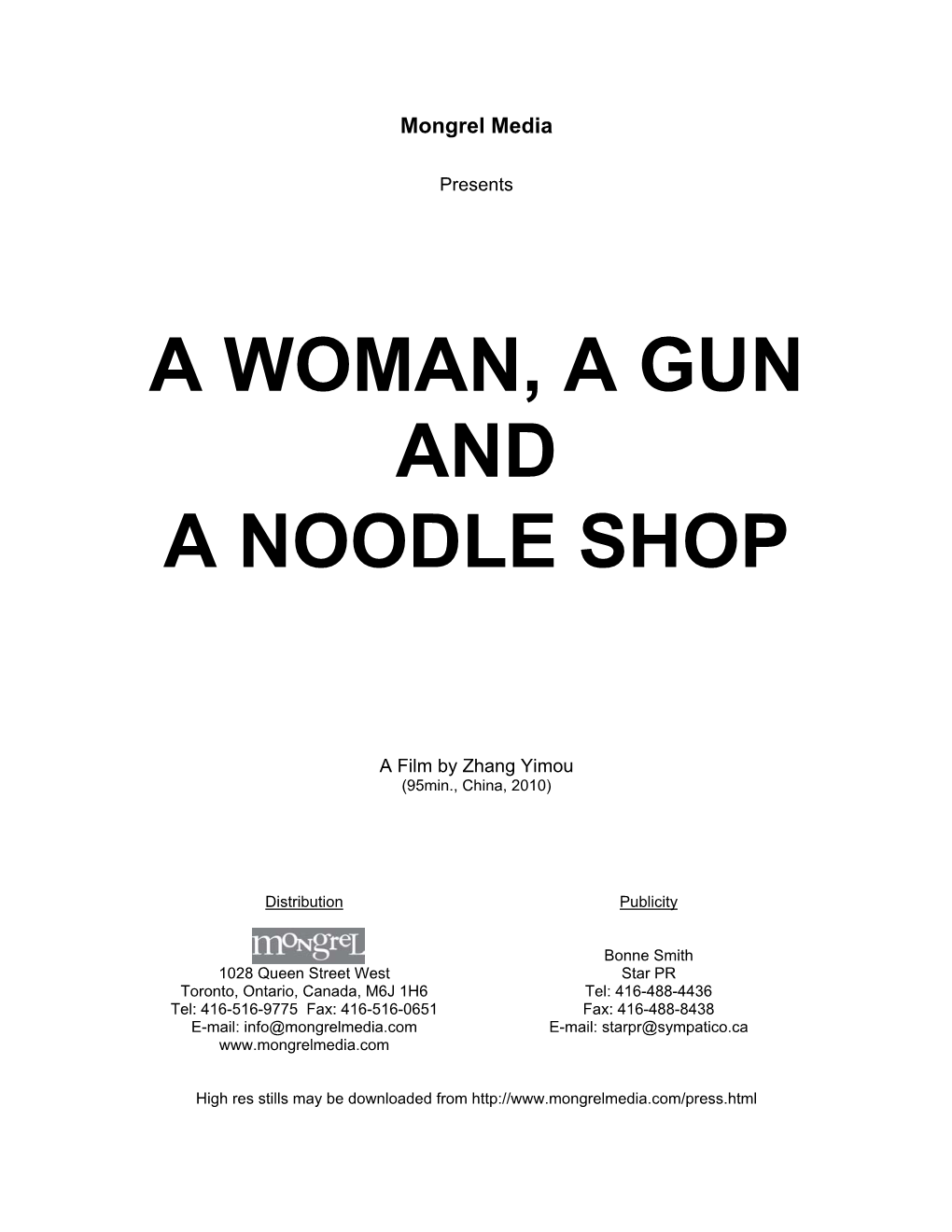 A Woman, a Gun and a Noodle Shop