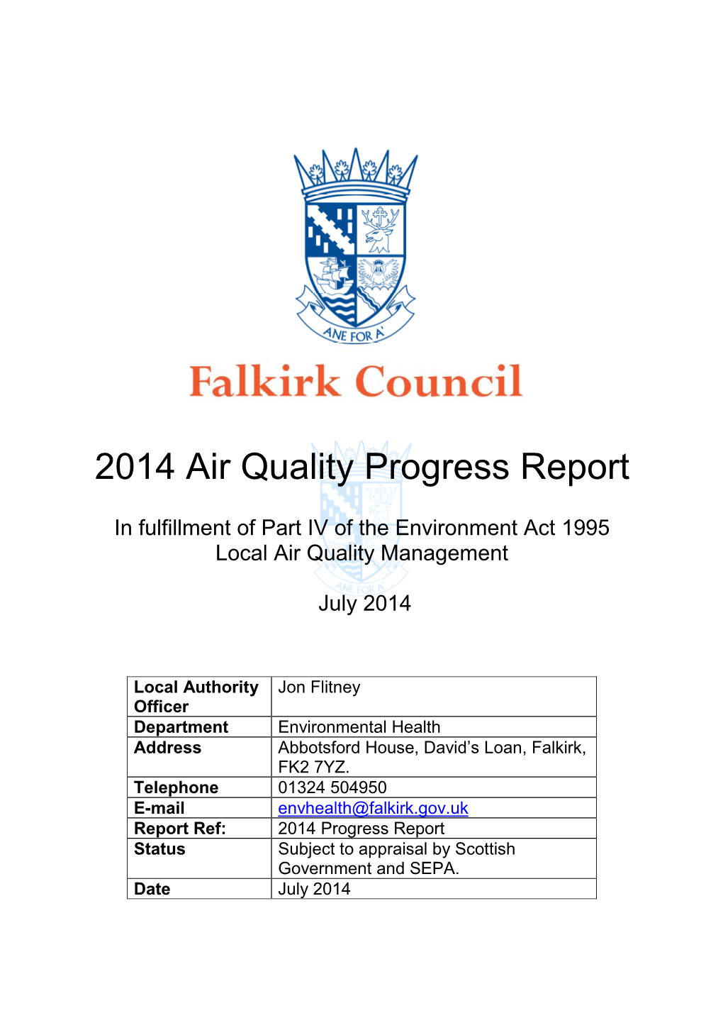2014 Air Quality Progress Report