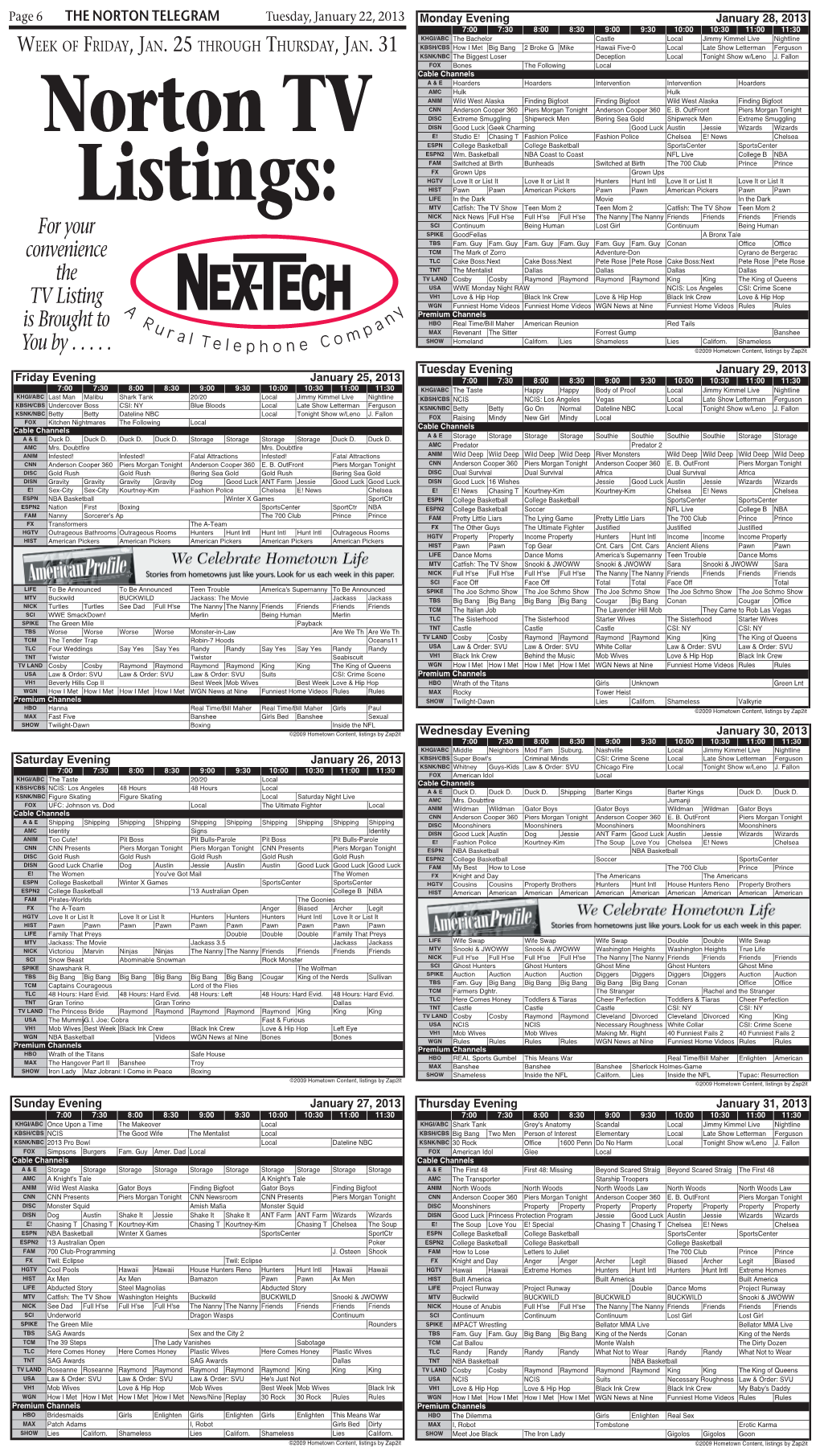 06 1-22-13 TV Guide.Indd