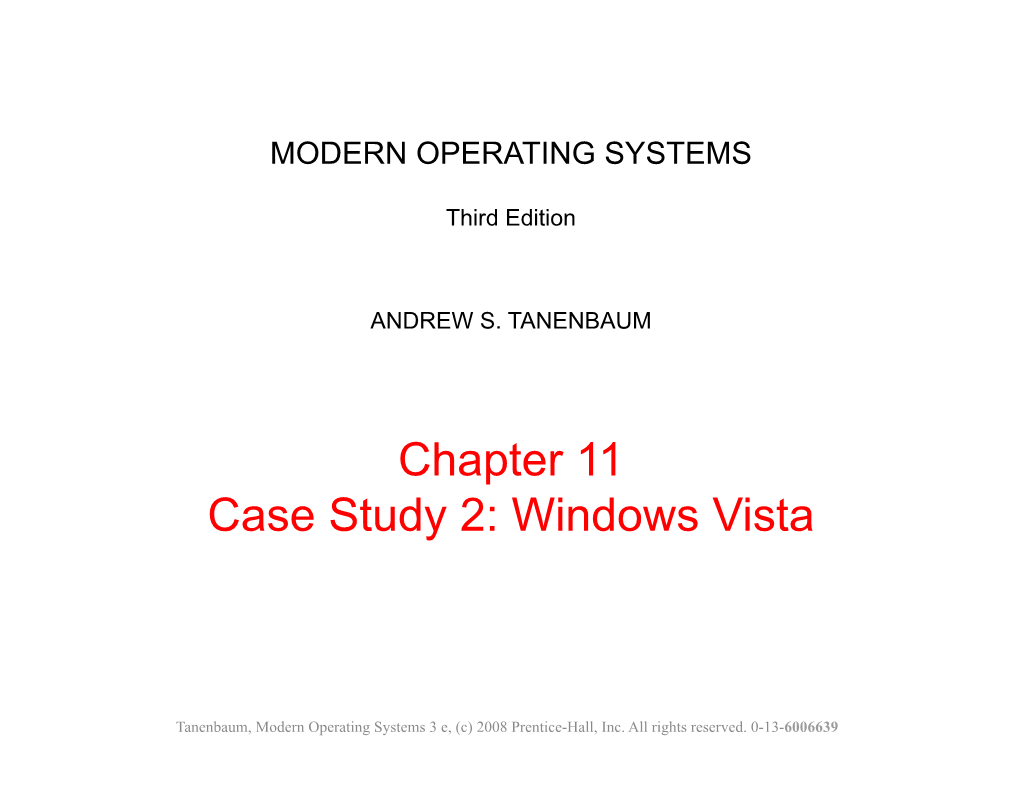 Chapter 11 Case Study 2: Windows Vista