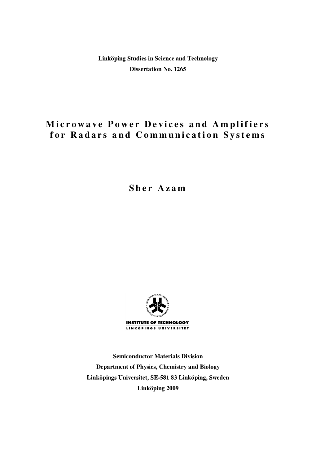 Microwave Power Devices and Amplifiers for Radars And