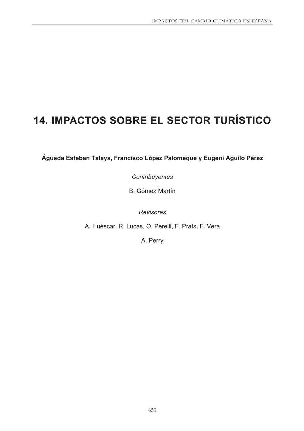 14. Impactos Sobre El Sector Turístico