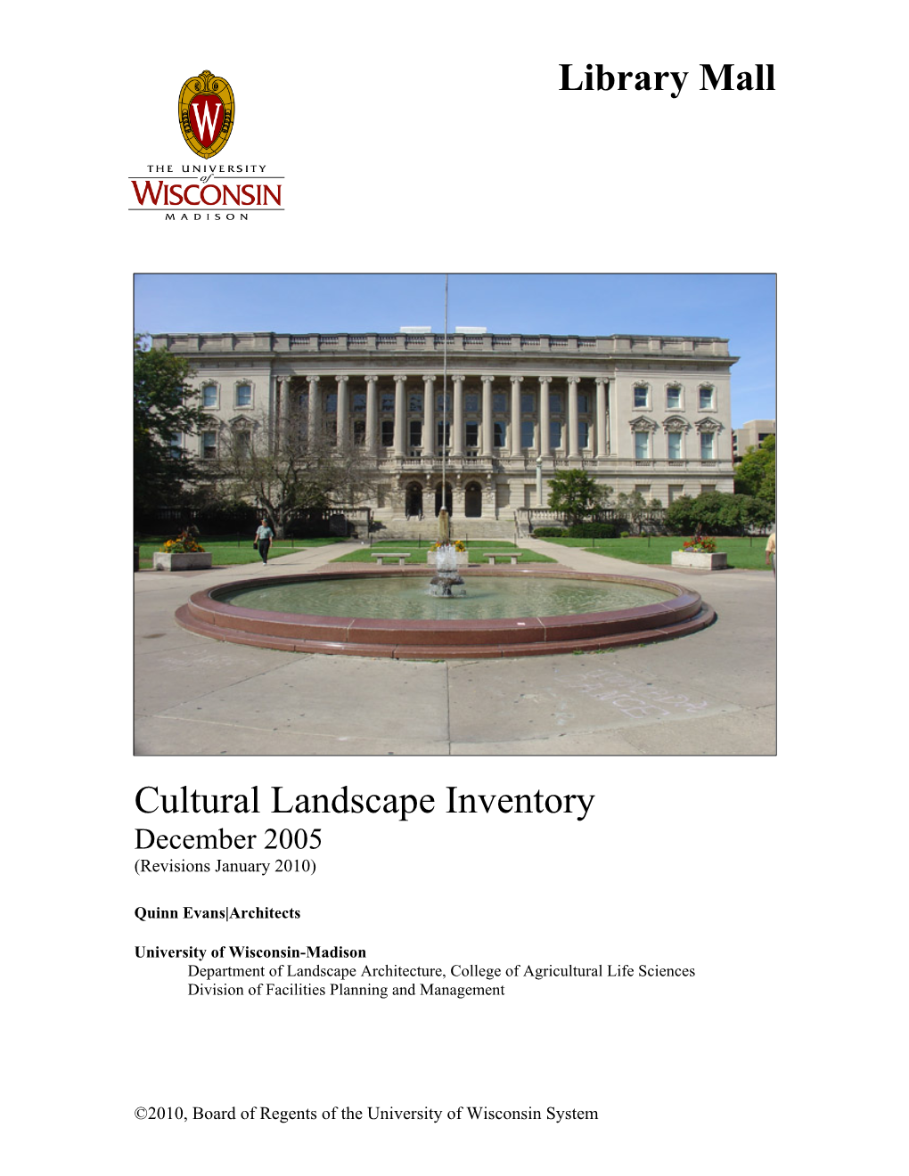 Library Mall Cultural Landscape Inventory