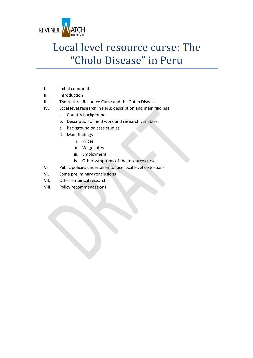 Local Level Resource Curse: the “Cholo Disease” in Peru