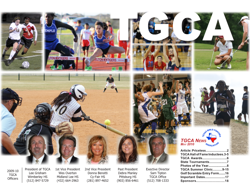 TGCA News May 2010 Article: Priceless