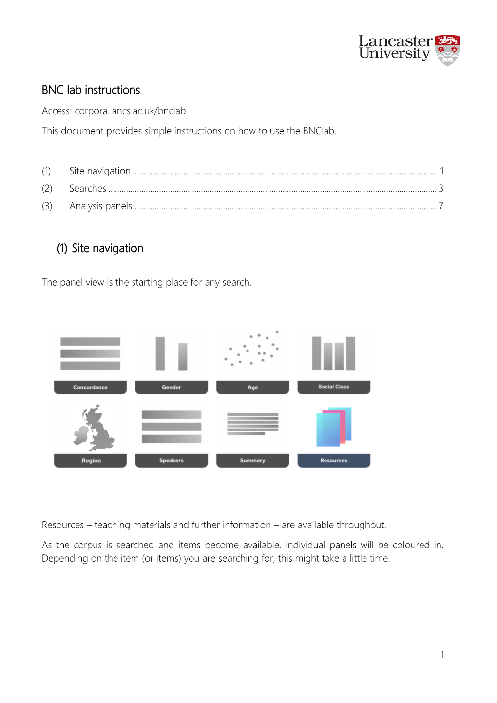 BNC Lab Instructions (1) Site Navigation