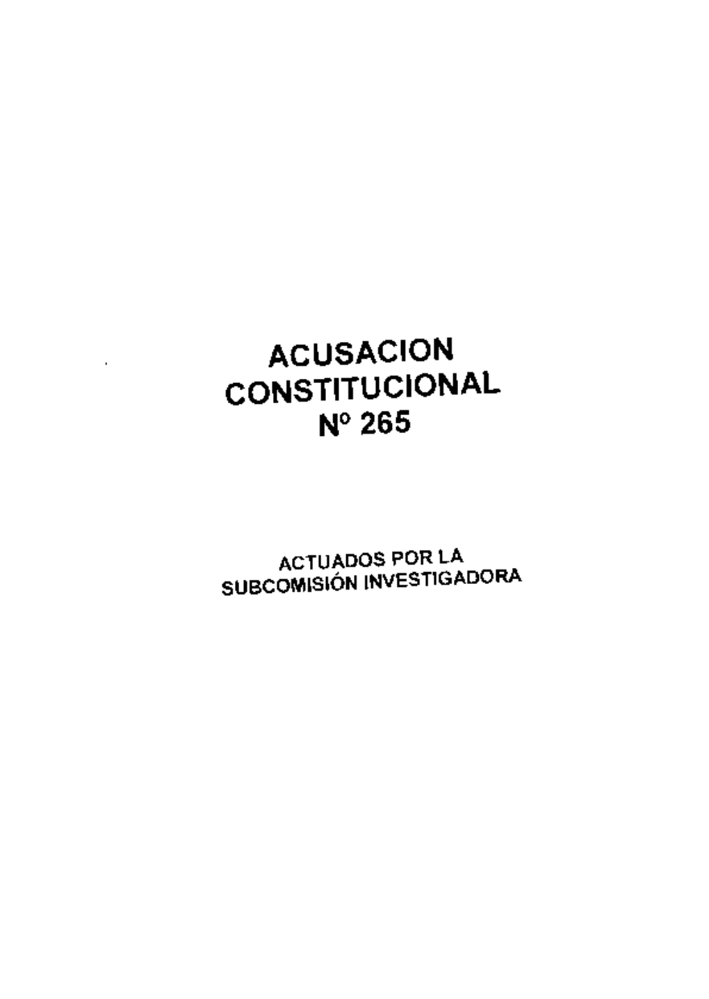Acusacion Constitucional N° 265