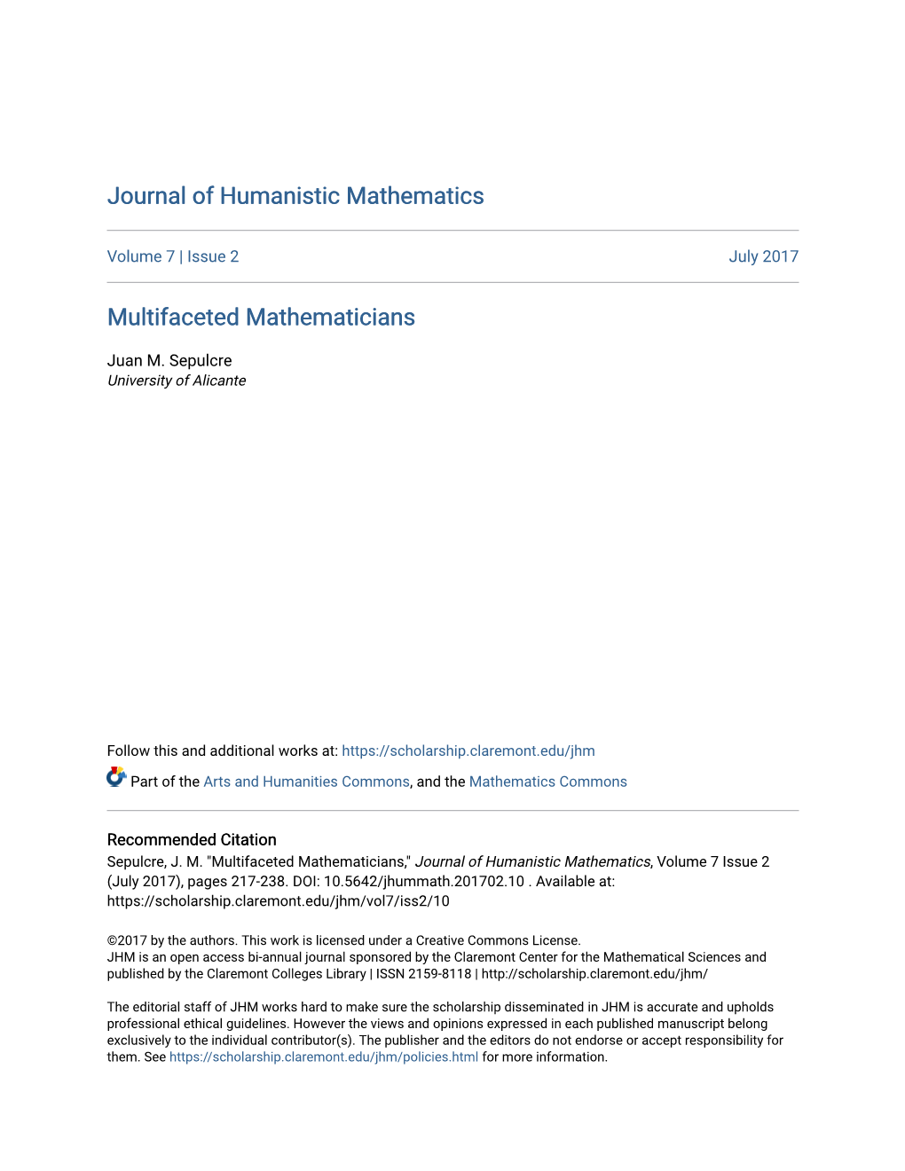 Multifaceted Mathematicians