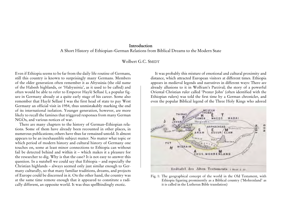 Introduction a Short History of Ethiopian–German Relations from Biblical Dreams to the Modern State Wolbert G.C. Smidt