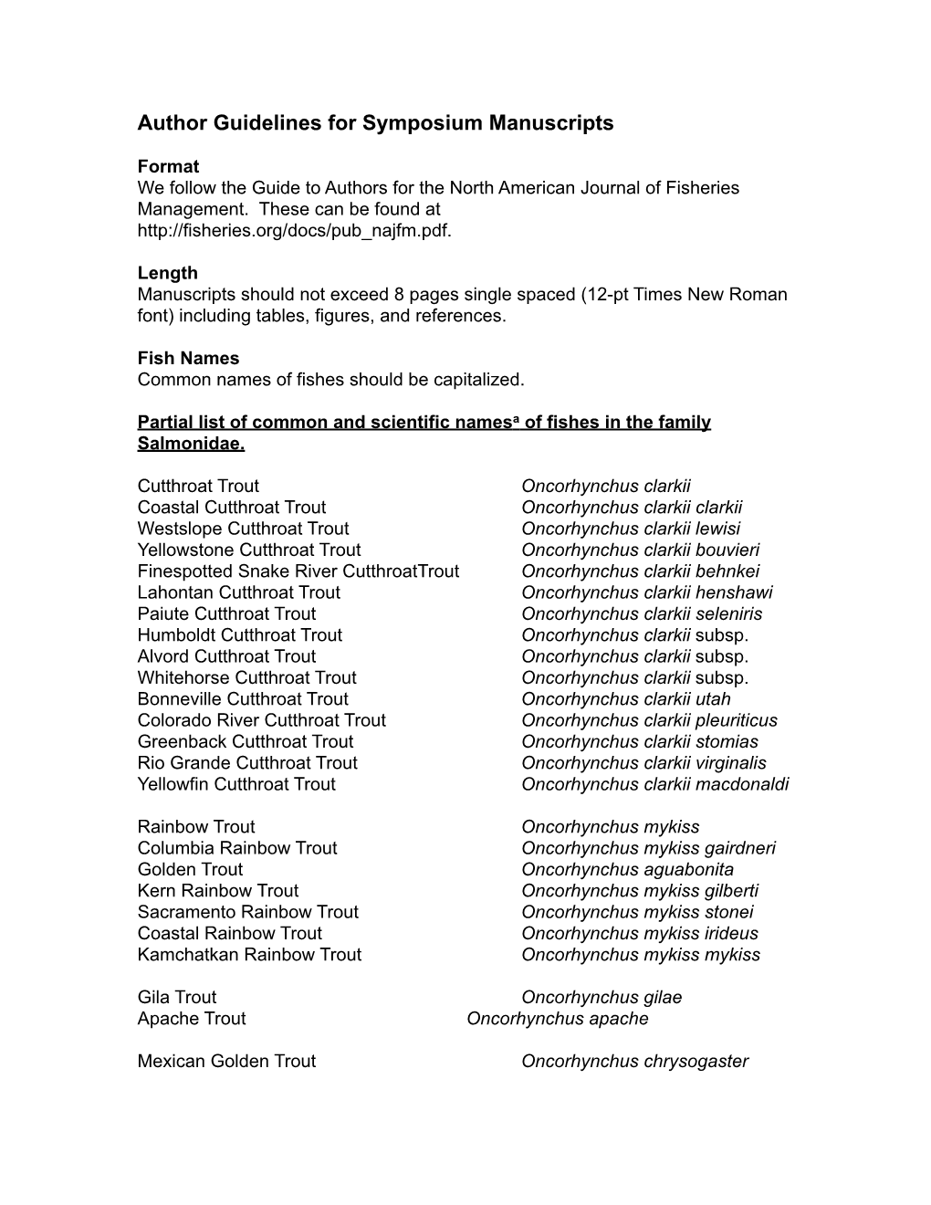 Author Guidelines for Symposium Manuscripts